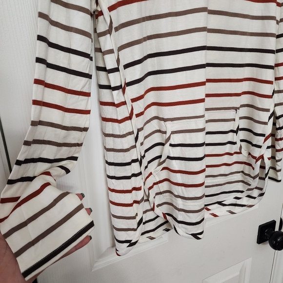 Market & Spruce Striped Hooded pullover lightweight sweater - Picture 4 of 8